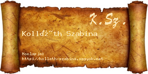 Kolláth Szabina névjegykártya